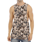 Cute Pug Pattern Print Men's Muscle Tank Top
