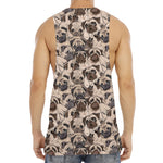 Cute Pug Pattern Print Men's Muscle Tank Top