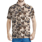 Cute Pug Pattern Print Men's Polo Shirt
