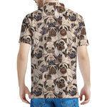 Cute Pug Pattern Print Men's Polo Shirt