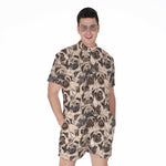 Cute Pug Pattern Print Men's Rompers