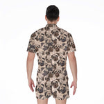Cute Pug Pattern Print Men's Rompers
