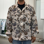 Cute Pug Pattern Print Men's Shirt Jacket