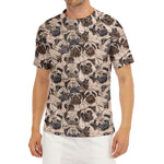 Cute Pug Pattern Print Men's Short Sleeve Rash Guard