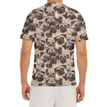 Cute Pug Pattern Print Men's Short Sleeve Rash Guard