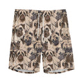 Cute Pug Pattern Print Men's Athletic Shorts