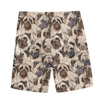 Cute Pug Pattern Print Men's Sports Shorts