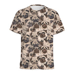 Cute Pug Pattern Print Men's Sports T-Shirt