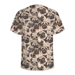 Cute Pug Pattern Print Men's Sports T-Shirt