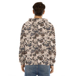 Cute Pug Pattern Print Men's Velvet Pullover Hoodie