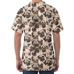 Cute Pug Pattern Print Men's Velvet T-Shirt