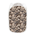 Cute Pug Pattern Print Mesh Laundry Hamper
