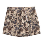 Cute Pug Pattern Print Mesh Shorts