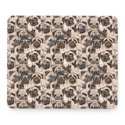 Cute Pug Pattern Print Mouse Pad