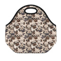 Cute Pug Pattern Print Neoprene Lunch Bag