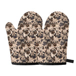 Cute Pug Pattern Print Oven Mitts