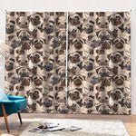 Cute Pug Pattern Print Pencil Pleat Curtains