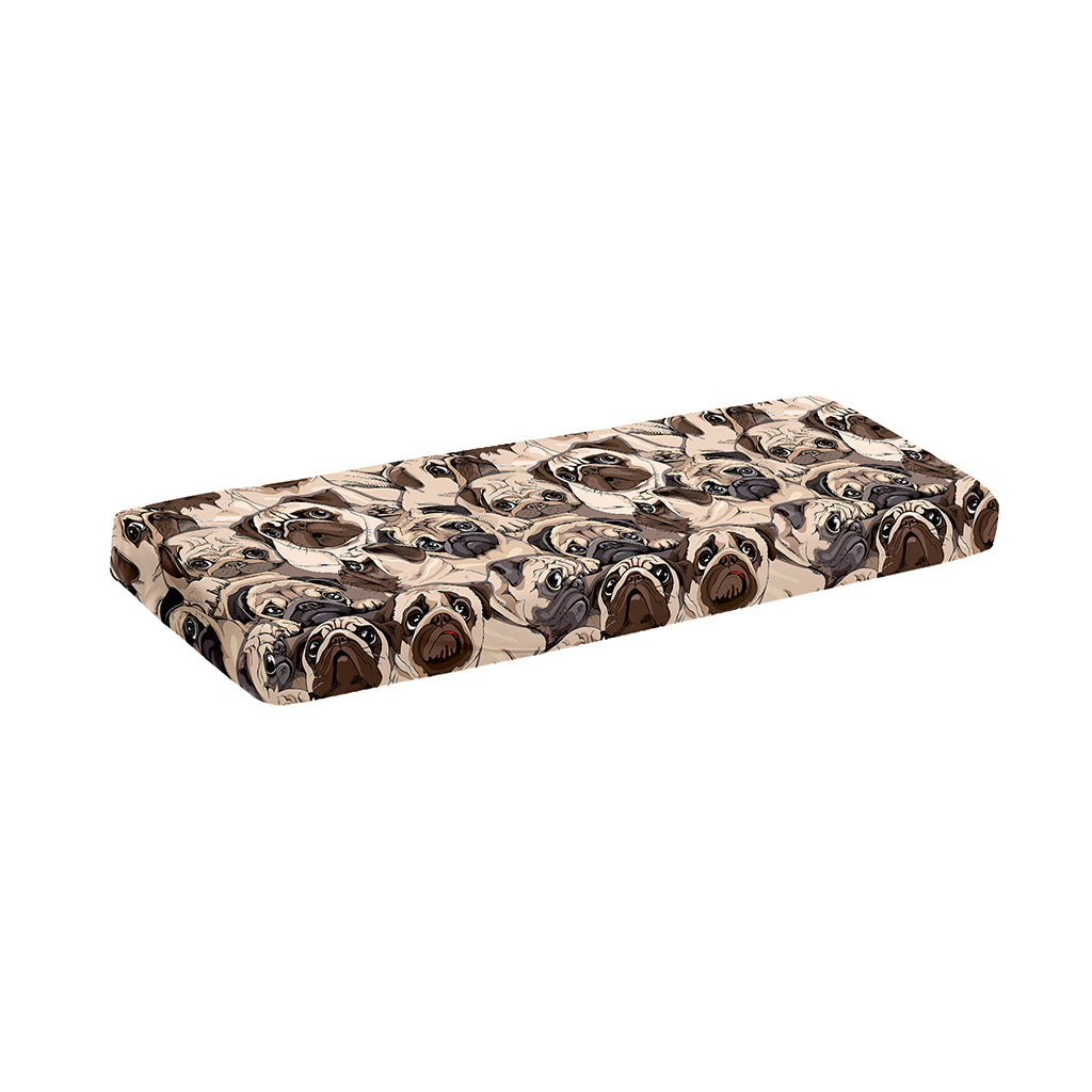 Cute Pug Pattern Print Piano Keyboard Cover