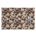Cute Pug Pattern Print Placemat