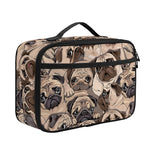 Cute Pug Pattern Print Portable Lunch Bag