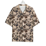 Cute Pug Pattern Print Rayon Hawaiian Shirt