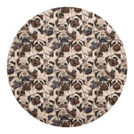 Cute Pug Pattern Print Round Blanket