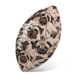 Cute Pug Pattern Print Rugby Ball