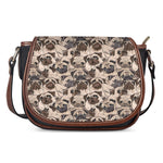 Cute Pug Pattern Print Saddle Bag