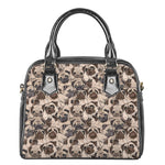 Cute Pug Pattern Print Shoulder Handbag