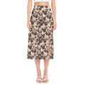 Cute Pug Pattern Print Side Slit Midi Skirt