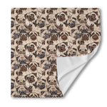 Cute Pug Pattern Print Silk Bandana
