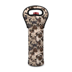 Cute Pug Pattern Print Single Neoprene Wine Tote
