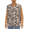 Cute Pug Pattern Print Sleeveless Baseball Jersey