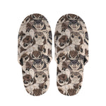 Cute Pug Pattern Print Slippers