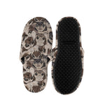 Cute Pug Pattern Print Slippers