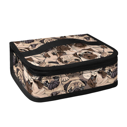 Cute Pug Pattern Print Small Lunch Bag