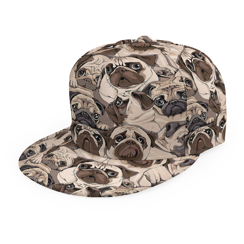 Cute Pug Pattern Print Snapback Cap