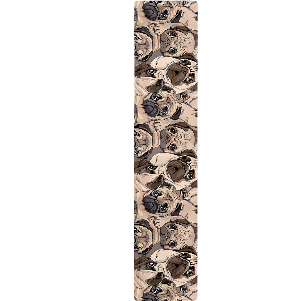 Cute Pug Pattern Print Table Runner