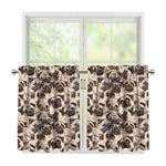 Cute Pug Pattern Print Tier Curtains