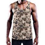 Cute Pug Pattern Print Training Tank Top