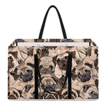 Cute Pug Pattern Print Utility Tote Bag