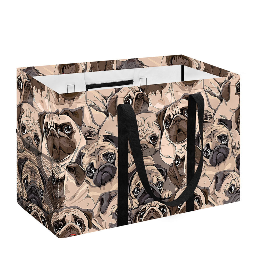 Cute Pug Pattern Print Utility Tote Bag