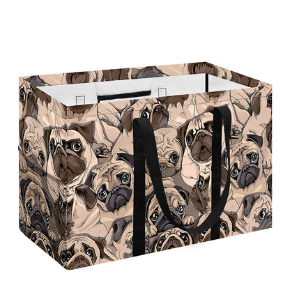 Cute Pug Pattern Print Utility Tote Bag