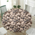 Cute Pug Pattern Print Waterproof Round Tablecloth