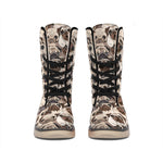 Cute Pug Pattern Print Winter Boots