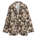 Cute Pug Pattern Print Women's Blazer