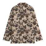 Cute Pug Pattern Print Women's Blazer