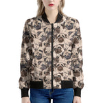 Cute Pug Pattern Print Women's Bomber Jacket