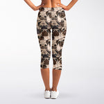 Cute Pug Pattern Print Women's Capri Leggings