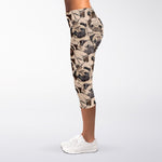 Cute Pug Pattern Print Women's Capri Leggings